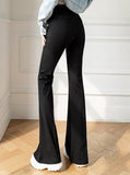 Korean Fashion Office Lady Suit Pants for Women Spring Skinny Flare Pants Black High Waist Wide Leg Trousers Female S-XL