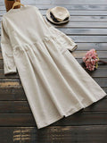 Autumn Embroidery Long Shirt Dress Vintage Women Casual Cotton Vestidos Women Long Sleeve Sundress Kaftan