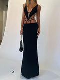 ElveswalleT Sexy Bandage Hollow Out Slip Maxi Dress for Women   Party Club Elegant Outfits Summer Holiday Backless Dresses Slim