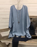 Women's Casual Solid Color Round Neck Half Sleeve Top