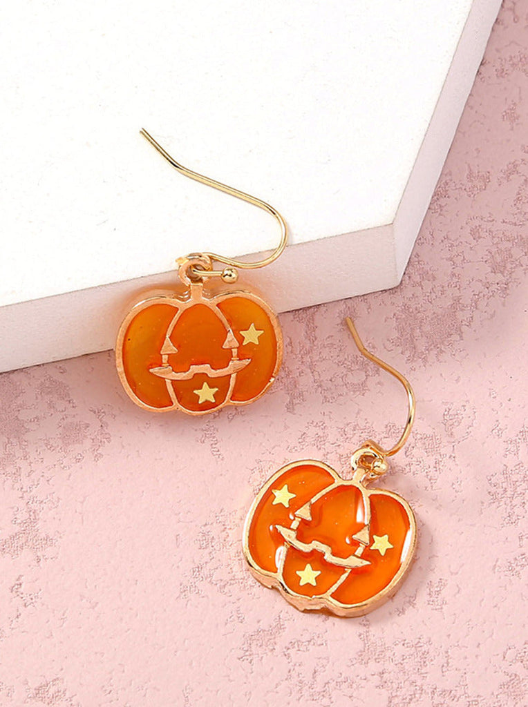 Elveswallet Pumpkin Hook Earrings