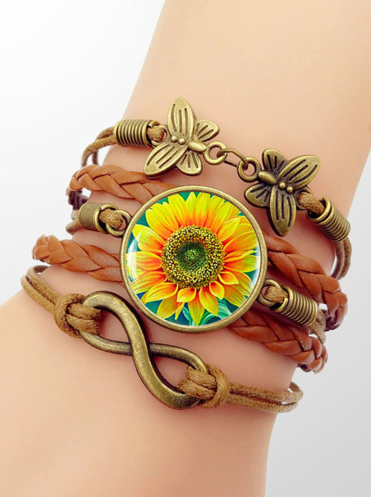 Elveswallet Sunflower Multi Braided Bracelets